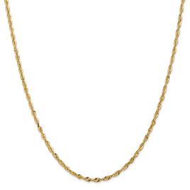 Unisex Gold Classics(tm) 2.5mm. 14k Diamond Cut Light Rope Necklace