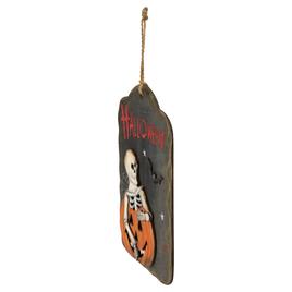 Northlight Seasonal 9.75in. Skeleton and Jack-O-Lantern Wall Sign