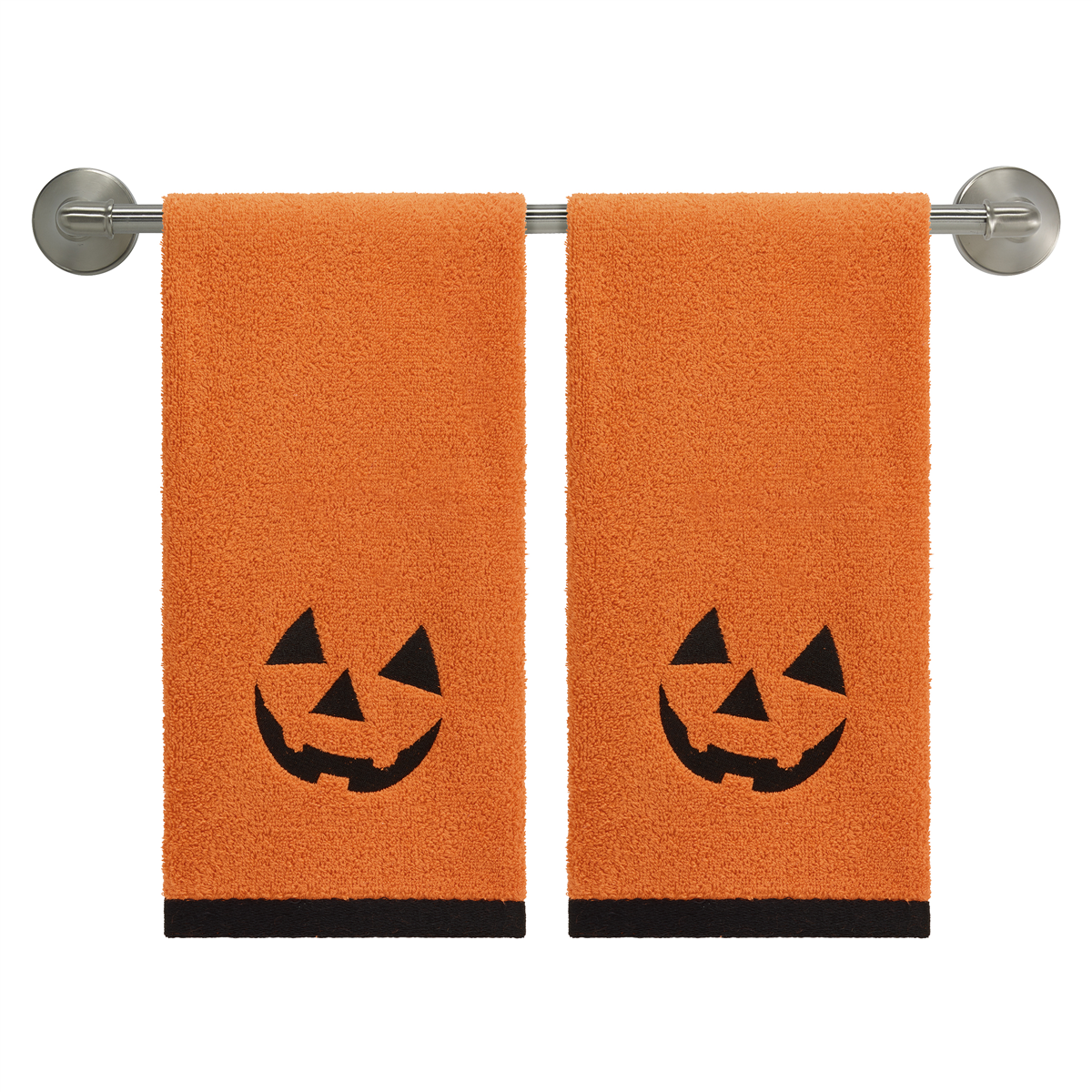 Avanti Jack-O-Lantern Halloween 2pk.Embroidered Hand Towels