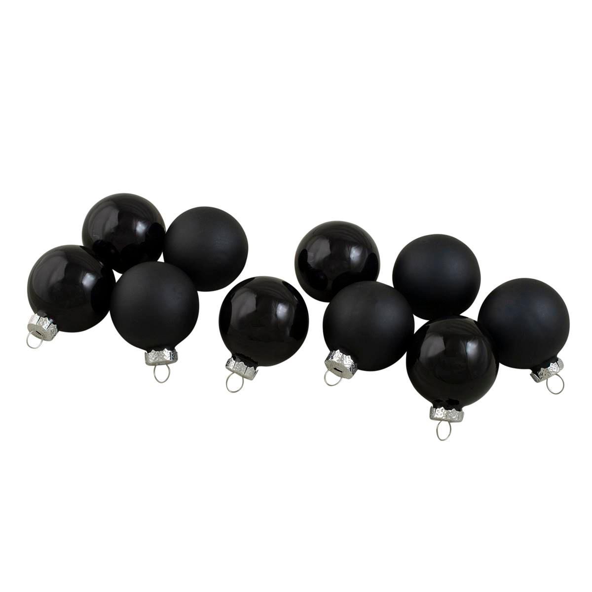 Northlight Seasonal 10ct. Black Glass Ball Christmas Ornaments