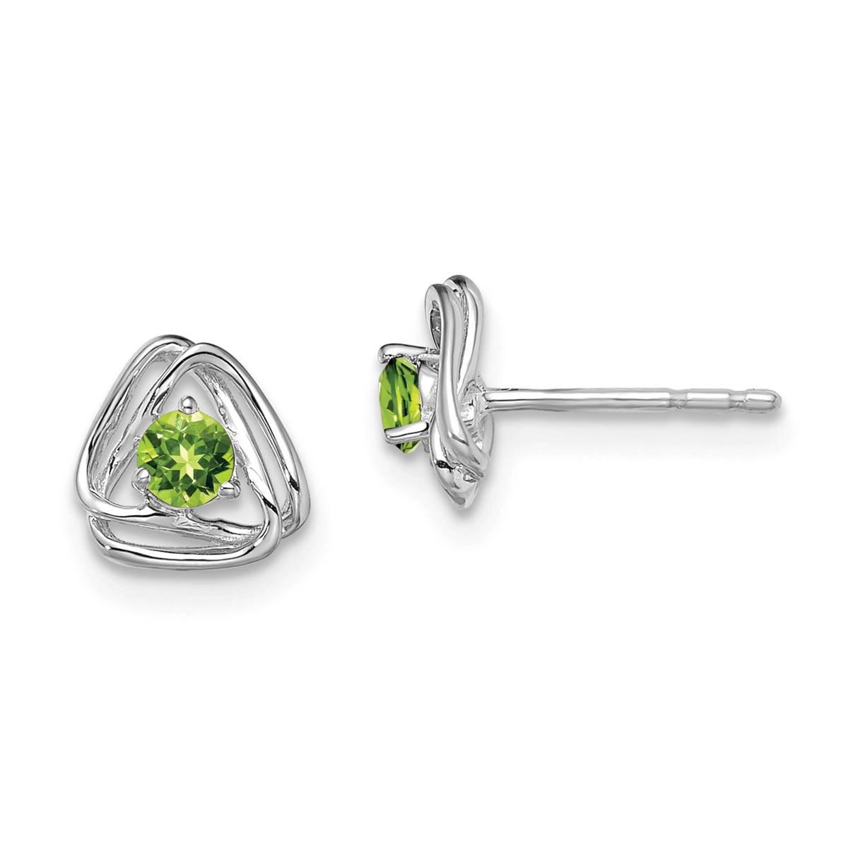 14kt. White Gold Peridot Stud Earrings