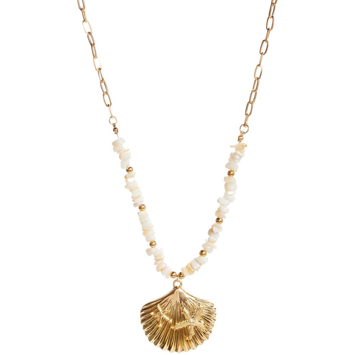 Ashley Cooper(tm) Gold-Plated Metal Chain Necklace w/ Shell Pendant
