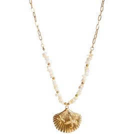 Ashley Cooper(tm) Gold-Plated Metal Chain Necklace w/ Shell Pendant