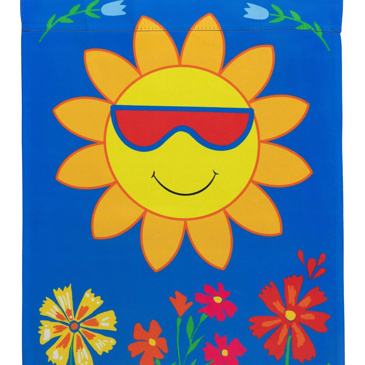 Northlight Seasonal Smiling Sun Floral Outdoor Garden Flag