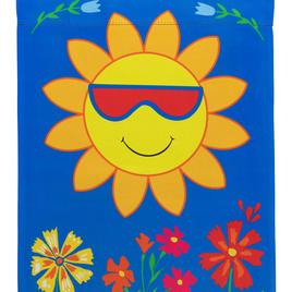 Northlight Seasonal Smiling Sun Floral Outdoor Garden Flag