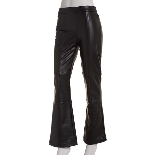Womens Nicole Miller Vegan Leather Pull On Pants