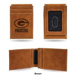 Mens NFL Green Bay Packers Faux Leather Front Pocket Wallet