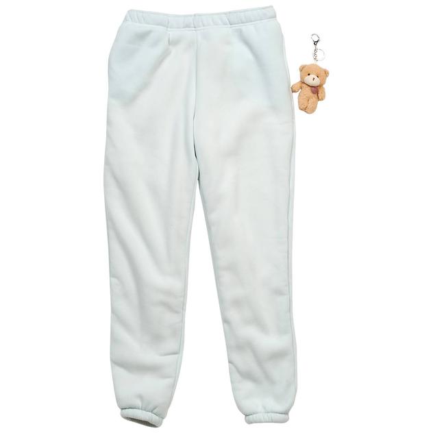 Girls (7-16) No Comment Sherpa Joggers with Keychain