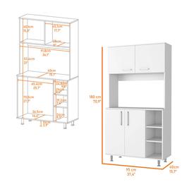 FM FURNITURE Colorado White Pantry Cabinet