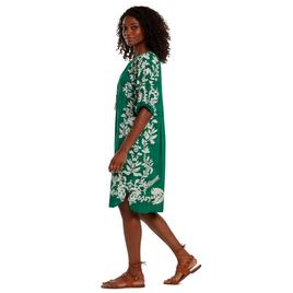Womens Figueroa & Flower Elbow Sleeve Tie Neck Shift Dress