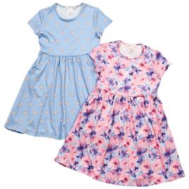 Girls (7-12) Emma & Elsa 2pk. Butterfly & Bear Short Sleeve Dress