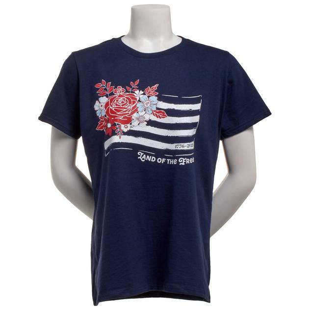 Womens Home of the Brave Flower Flag Tee