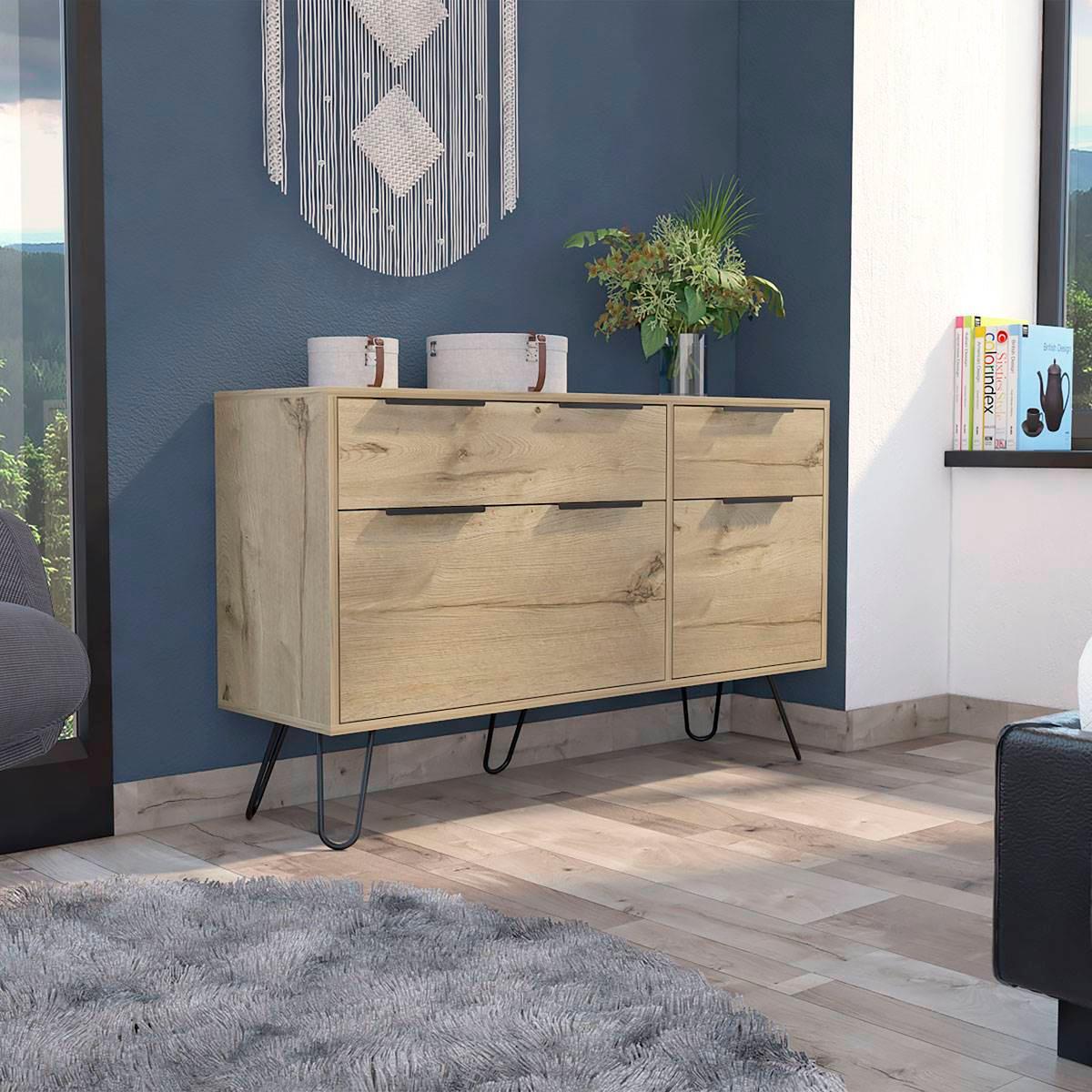 FM FURNITURE Monaco Light Oak Double Dresser
