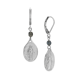 Symbols of Faith Oval Miraculous Medal F113Bead Earrings