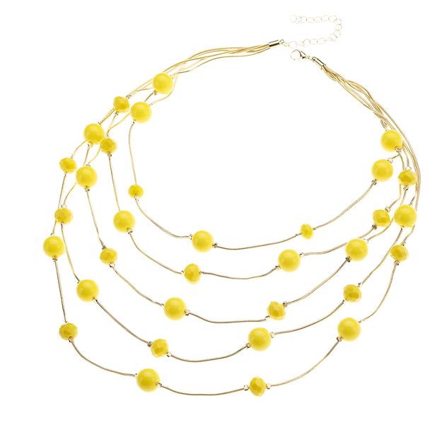 Ashley Cooper™ Gold-Tone Yellow Beaded Multi Strand Necklace