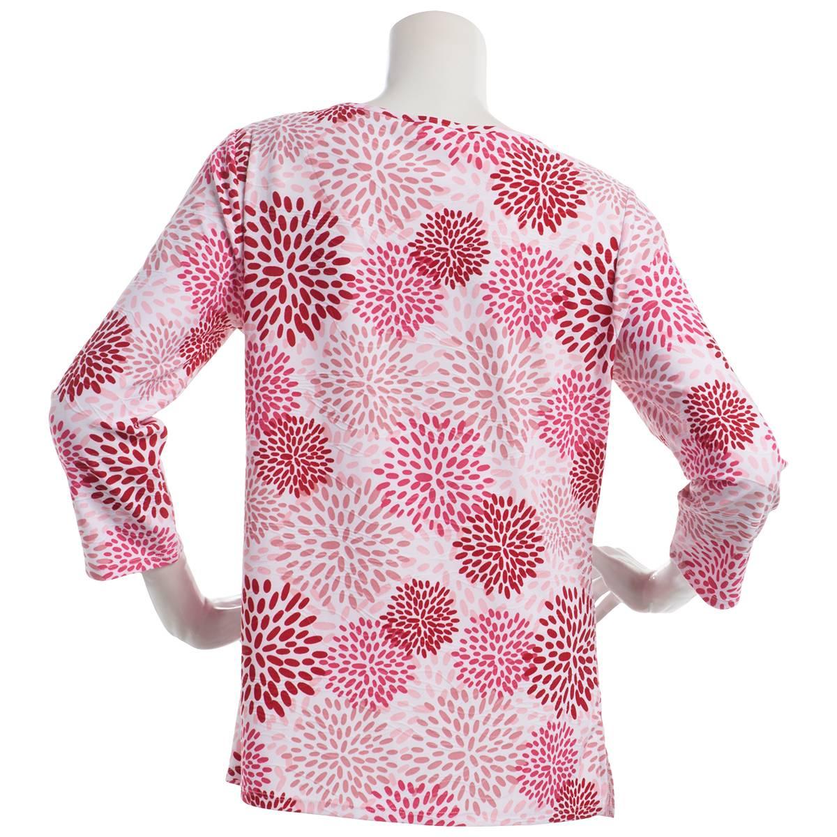 Womens Emily Daniels 3/4 Sleeve Abstract Jacquard Tunic Blouse