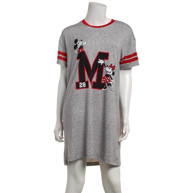 Juniors Disney Mickey Mouse & Minnie Varsity Nightshirt w/Socks