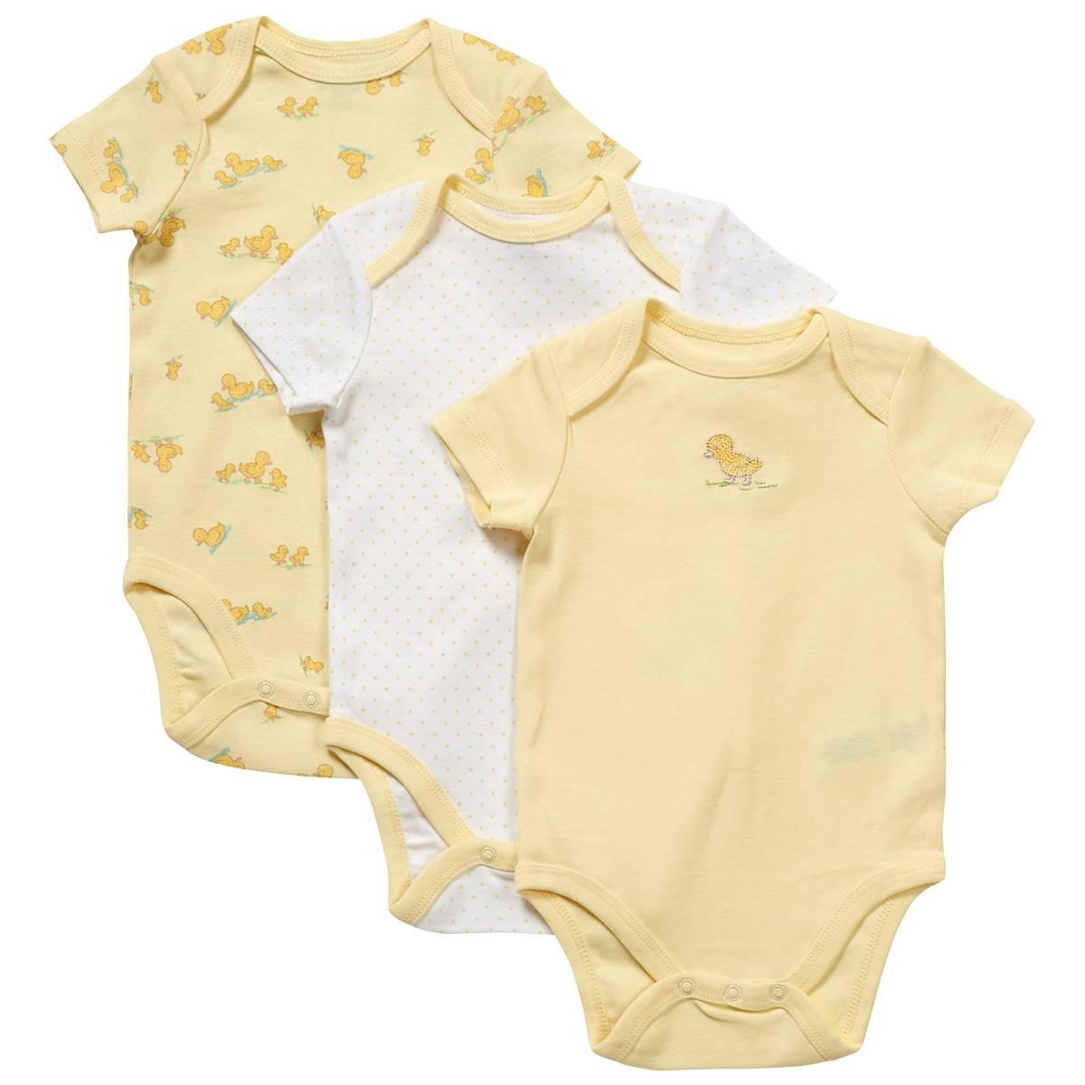 Baby Unisex (NB-9M) Little Me(R) 3pk. Little Ducks Bodysuits