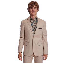 Mens Paisley & Gray Jacket - Cream Beige