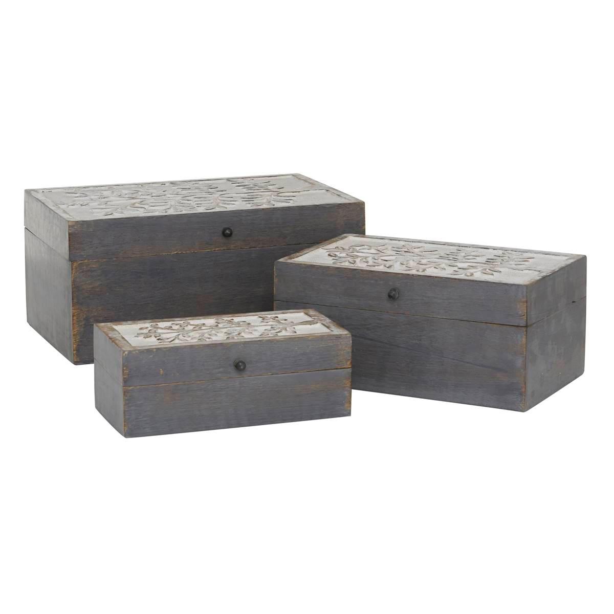 9th & Pike(R) 3pc. Wooden Jewelry Box