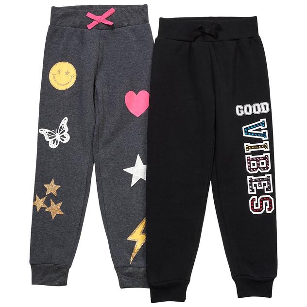 Girls (4-6x) Dream Star 2pk. Good Vibes Emoji Jogger Sweatpants