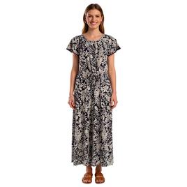 Womens Nautica Flutter Sleeve Floral Tiered Maxi Dress