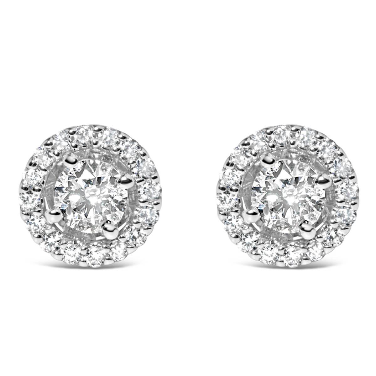 Haus of Brilliance 3/4ctw. Lab Grown Diamond Halo Stud Earrings