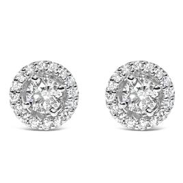 Haus of Brilliance 3/4ctw. Lab Grown Diamond Halo Stud Earrings