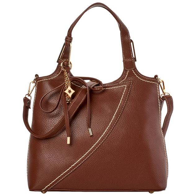 DS Fashion Double Handle Tote Crossbody w/ Keychain