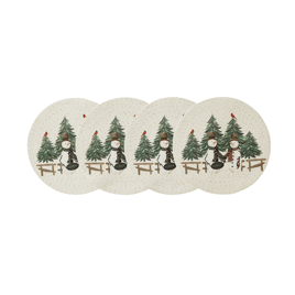 Avanti Linens Country Snowman Round Placemats - Set of 4