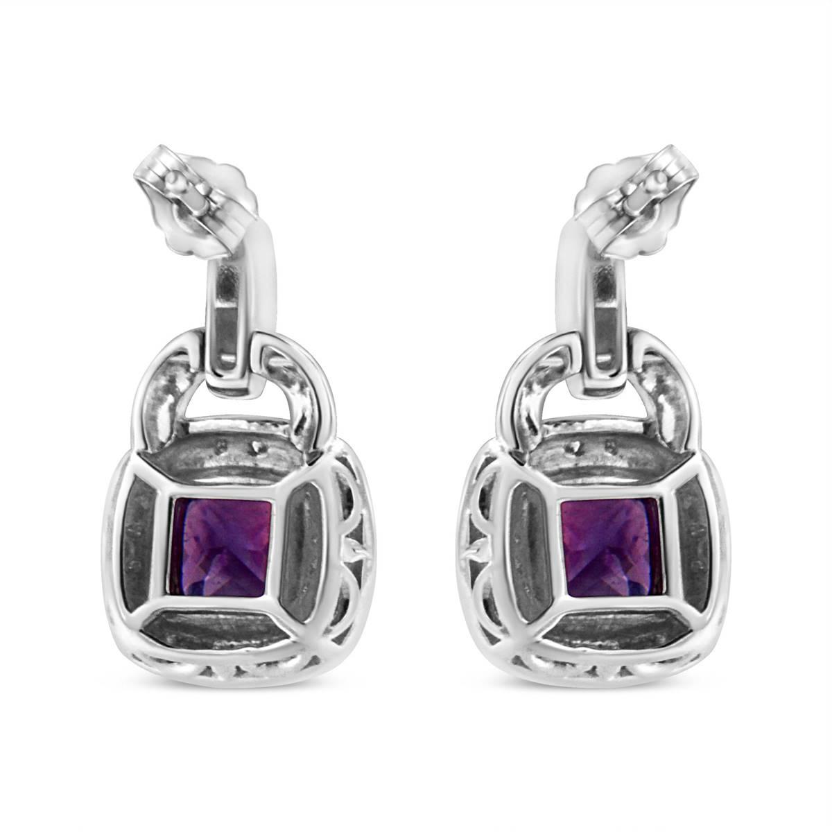 Haus of Brilliance Amethyst and Diamond Halo Earrings