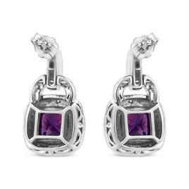 Haus of Brilliance Amethyst and Diamond Halo Earrings