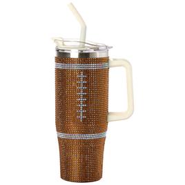 Gourmet Home 40oz. Football Bling Tumbler w/ Handle