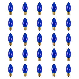 Northlight 25pc. Incandescent C9 Blue Christmas Replacement Bulbs