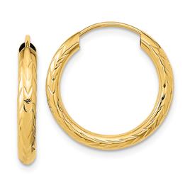 Gold Classics(tm) 19mm. 14kt. Gold Diamond Cut Hoop Earrings