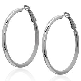 Gianni Argento 3x55mm Tubular Hoop Earrings