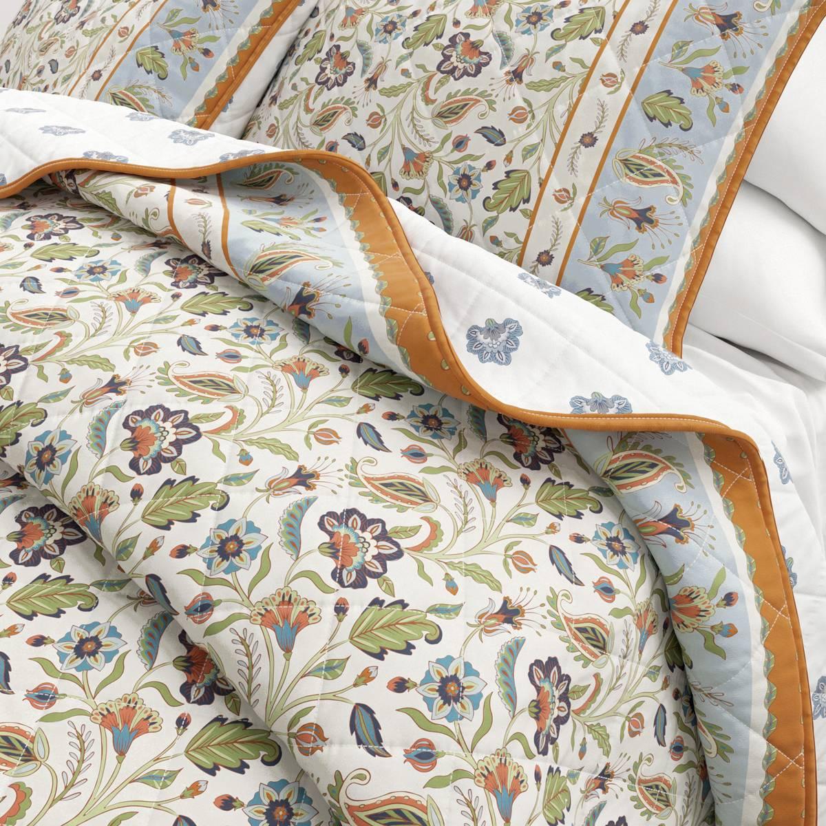FreshFolds Indira 3pc. Reversible Floral Bordered Quilt Set