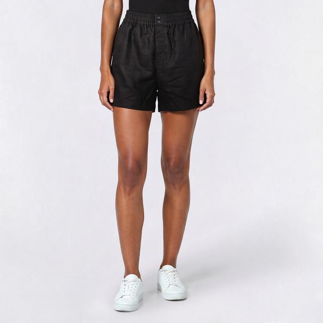 Juniors Love Tree 2 Button Elastic Waist Linen Shorts