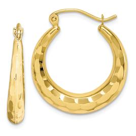 Gold Classics(tm) 10kt. Polished &amp; D/C Hoop Earrings