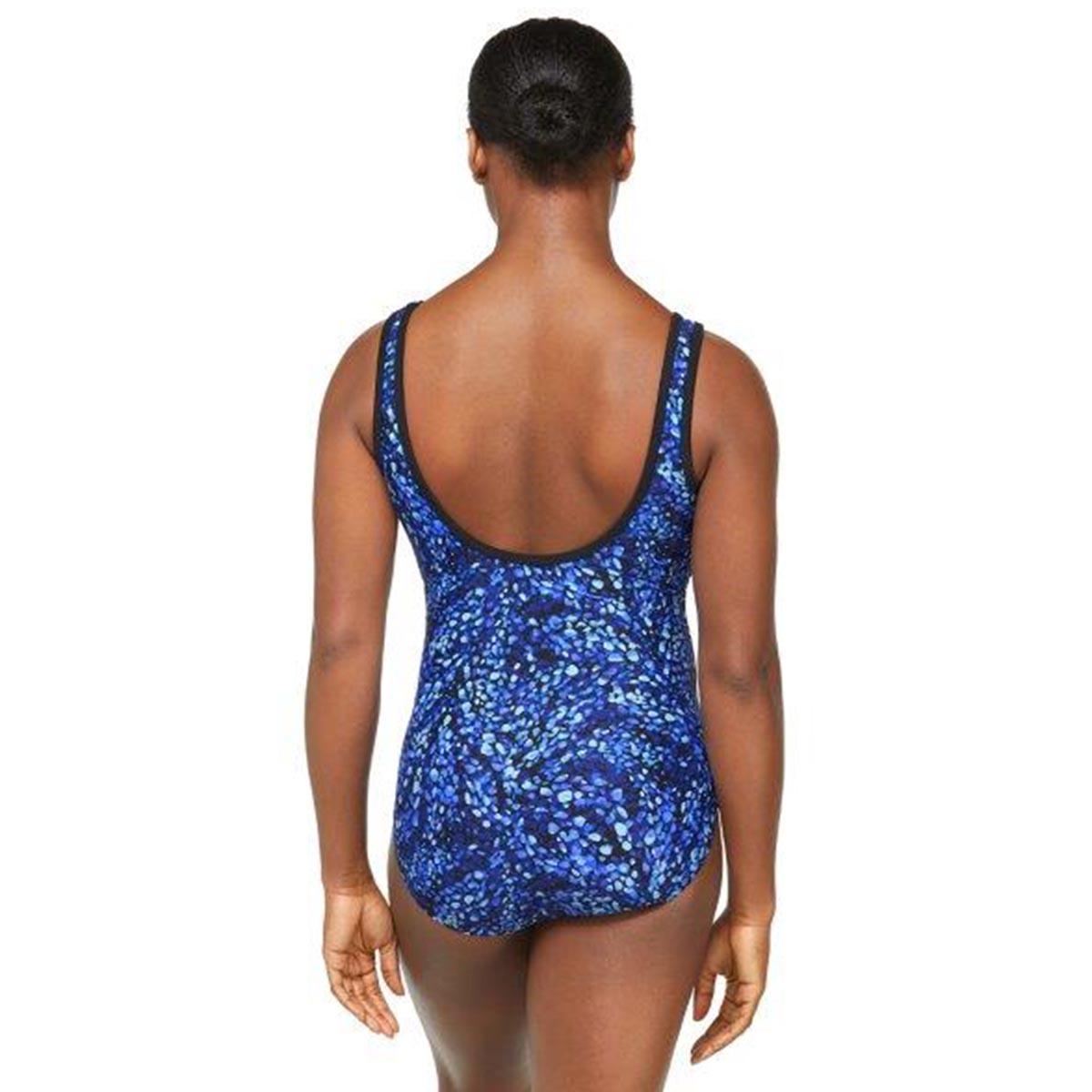 Womens Reebok Aqua Splash Zipper One Piece Swimsuit