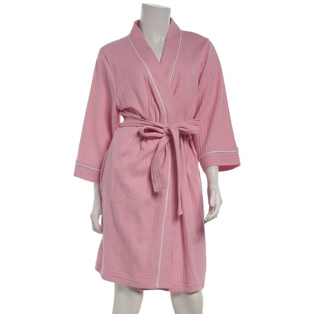 Womens Jaclyn 3/4 Sleeve Waffle Knit Kimono Robe