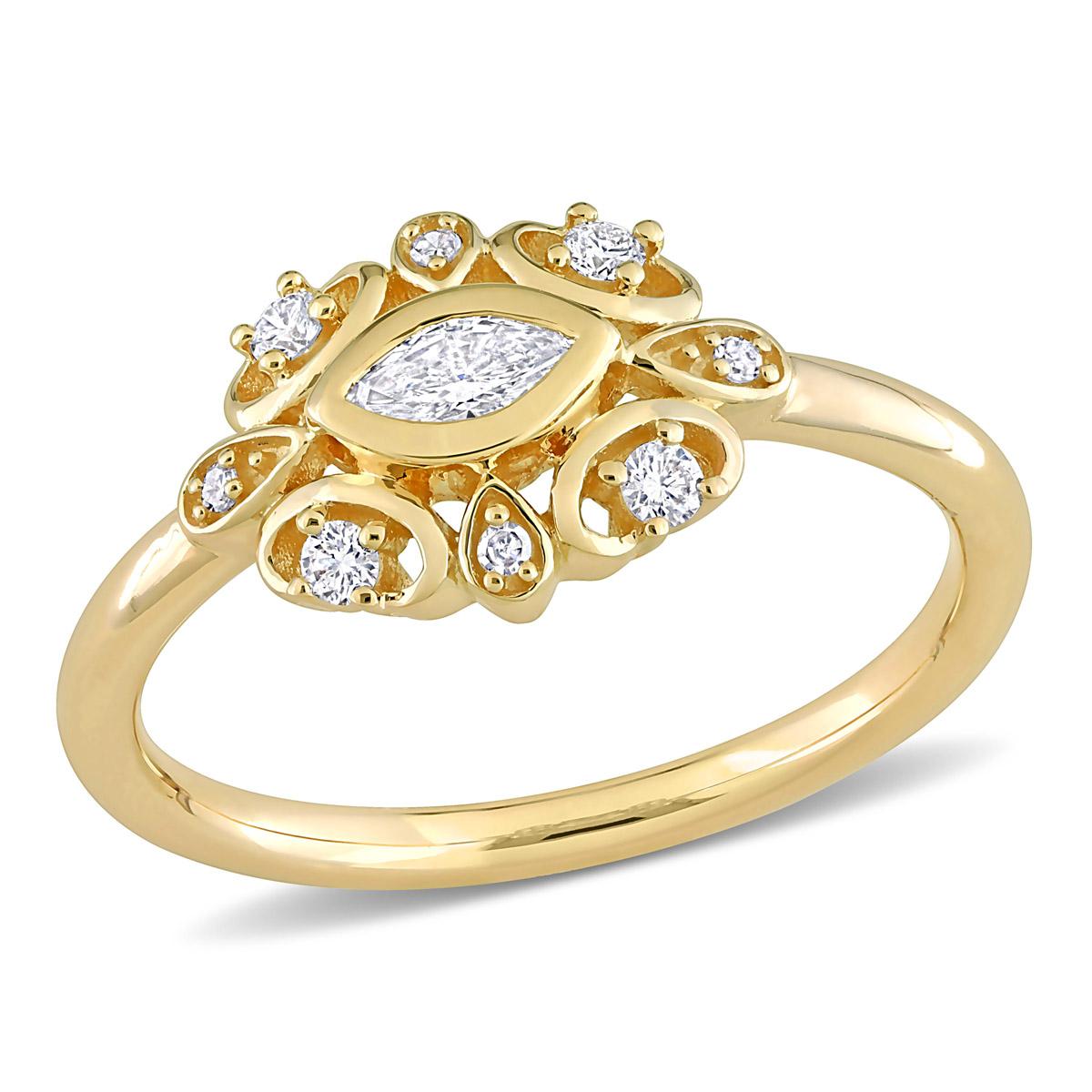 Diamond Classics(tm) 14kt. Gold 1/4ctw. Diamond Cluster Ring