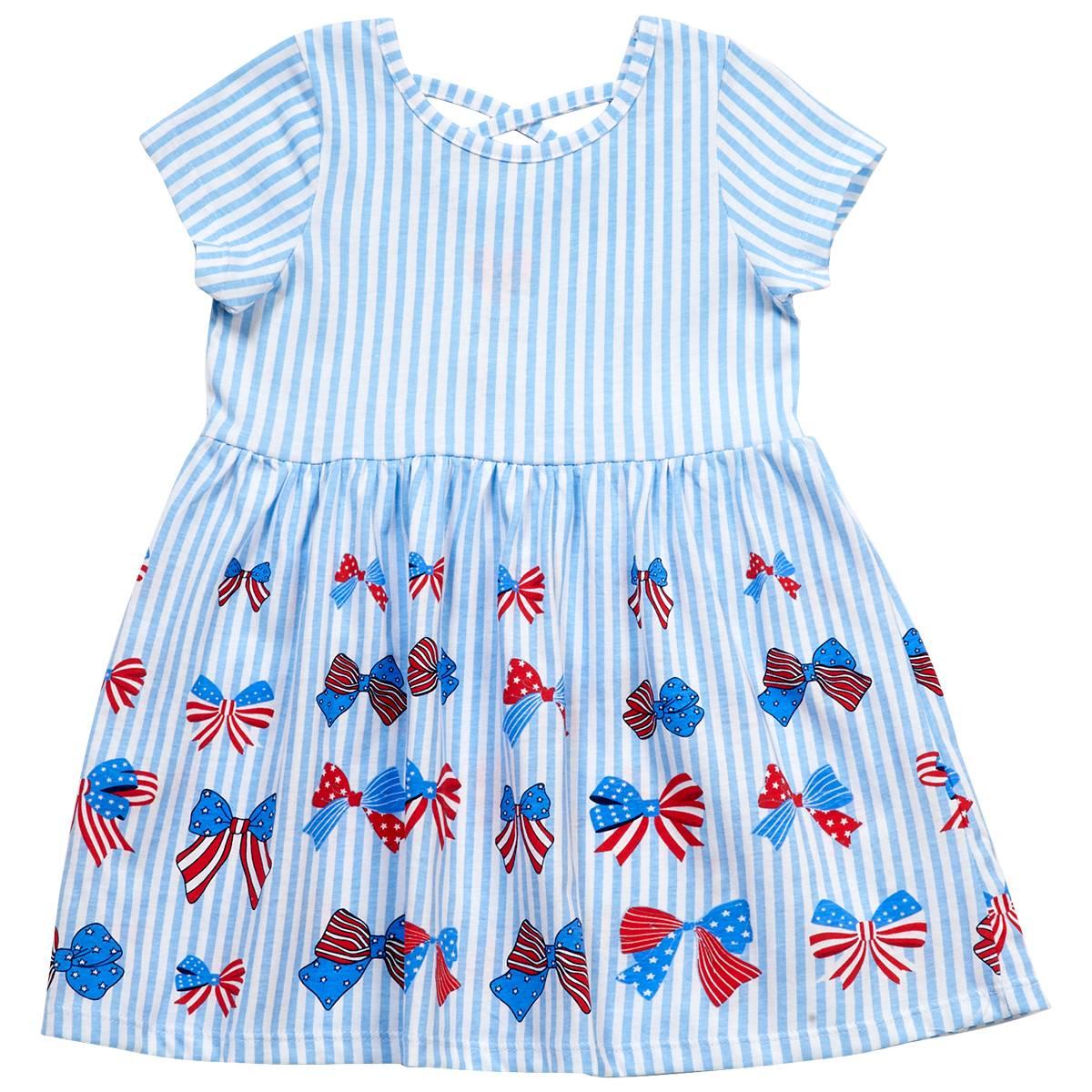 Girls (4-6x) Freestyle Revolution American Bows Stripe Dress