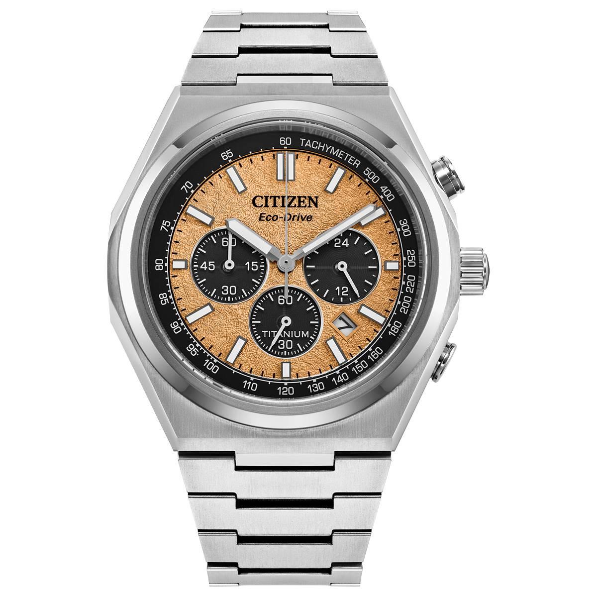 Mens Citizen(R) Zenshin Salmon Dial Bracelet Watch - CA4610-85Z