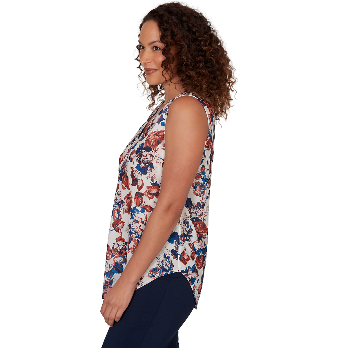 Plus Size Emaline Summer In The City Sleeveless Floral Blouse