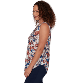 Plus Size Emaline Summer In The City Sleeveless Floral Blouse