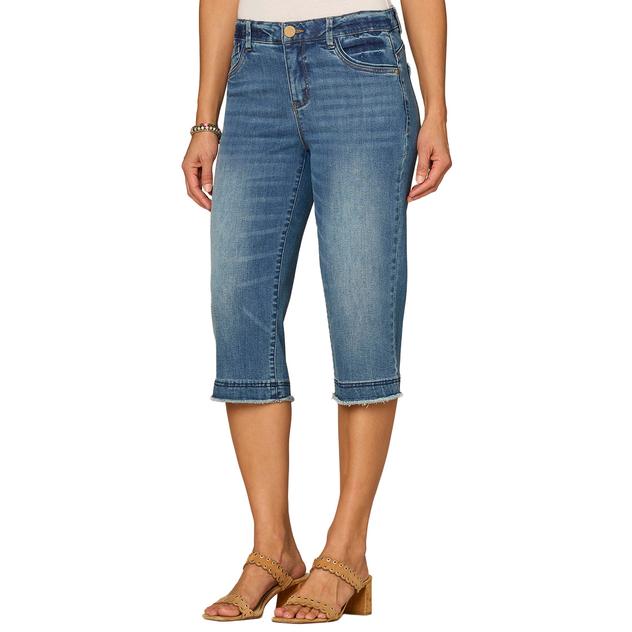 Plus Size Democracy “Ab”solution® Fray Hem Denim Capris