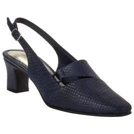 Womens Easy Street Navy Snake Slingback Heels