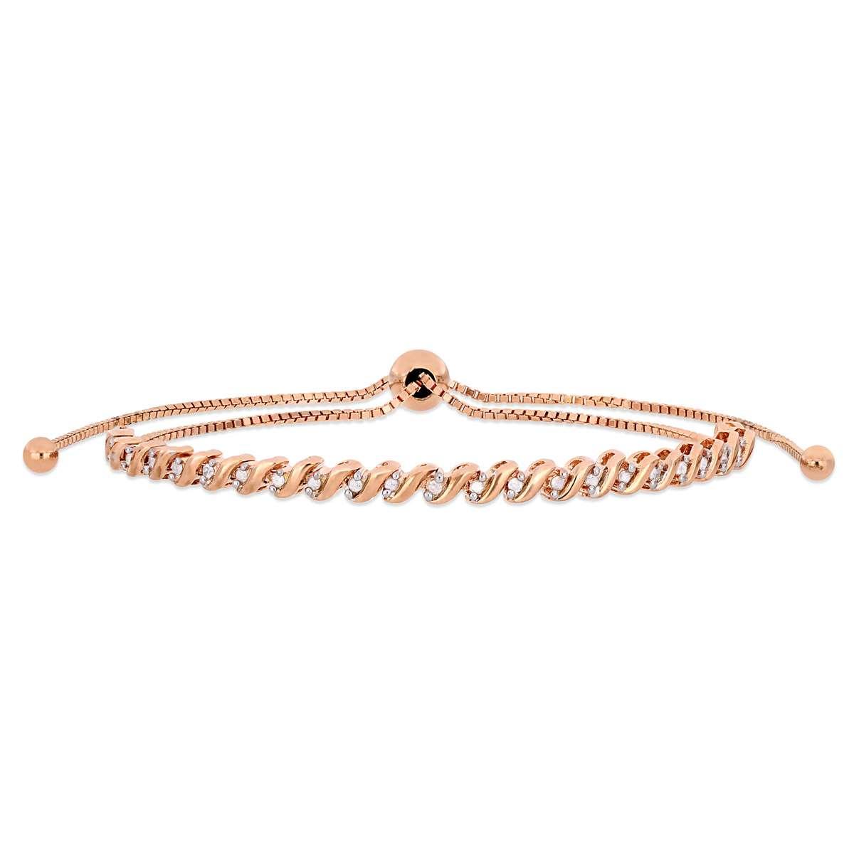 Diamond Classics(tm) Sterling Silver & Pink 1/4ctw. Bracelet