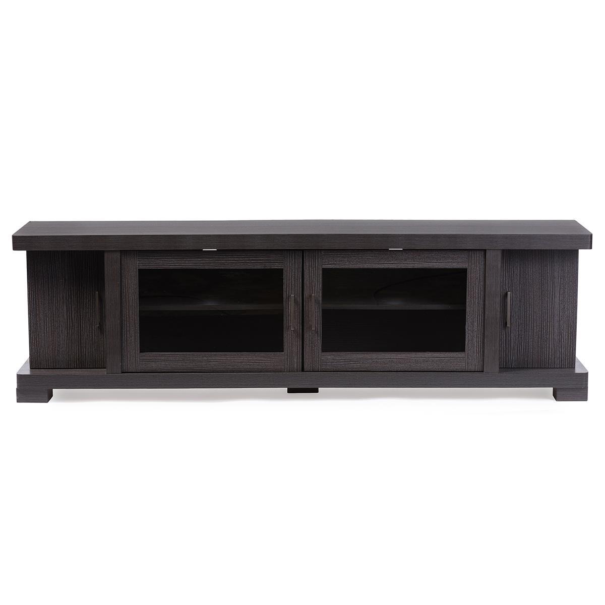 Baxton Studio Viveka 70in. Wood TV Cabinet with 2 Glass Doors